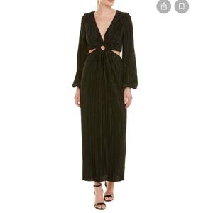 Ronny Kobo Black Cut Out Ribbed Maxi Dress M